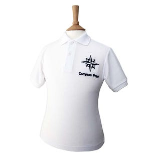 Compass Point White Polo Shirt-WH