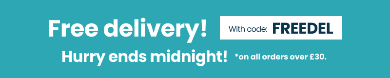 Enjoy free delivery* with code: FREEDEL. Hurry limited time only! *on all orders over £30