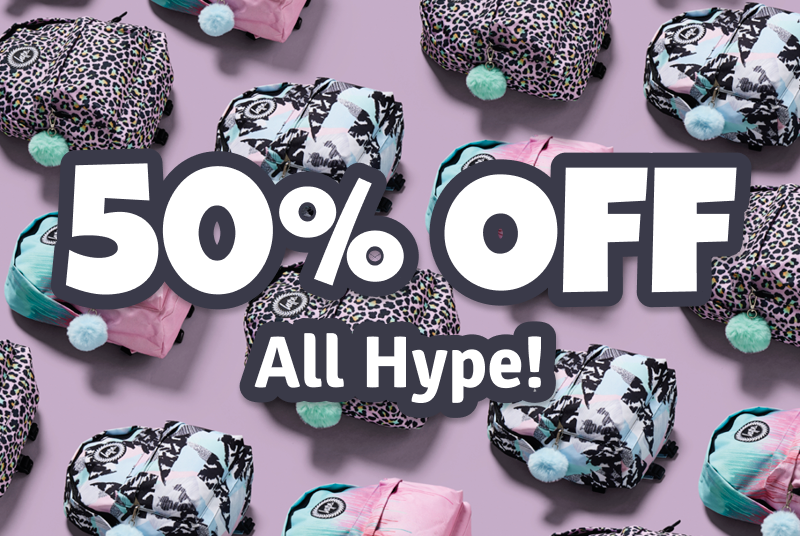 Early-bird back to school savings, Buy 1 get 1 half price on all Hype products  - use code HYPEHP