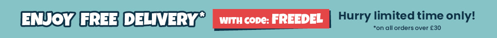 Enjoy free delivery* with code: FREEDEL. Hurry limited time only! *on all orders over £30